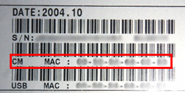 image of MAC address label