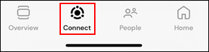 image of the connect tab highlighted