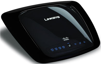 image of the Front view of Linksys WRT160N Router