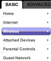 image of a sample router settings menu