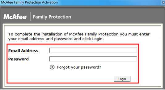highlights Email Address and Password
