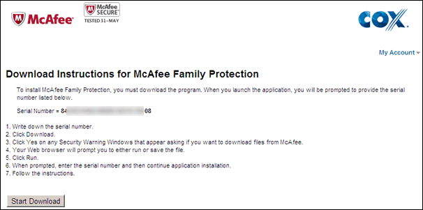 Start Download page