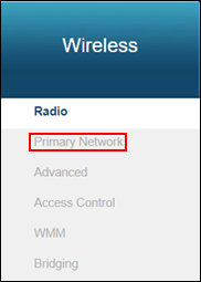 image of the ubee admin portal left rail with primary network selected