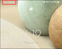 Imagen de pantalla de móvil con la leyenda cox mobile en la esquina superior izquierda