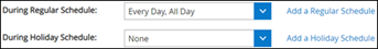 example image of regular and holiday hours