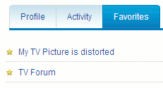 Image of Support Forums Favorites tab