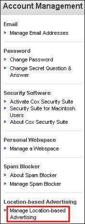 manage location based advertising