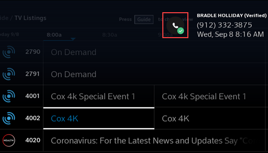 Imagen del identificador de llamadas verificado para Contour TV