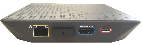 Arris Xi6 MoCA and IP HD receiver back panel diagram showing ethernet port, HDMI ports, and power.