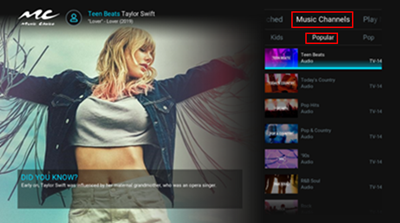 image of Music Channels option