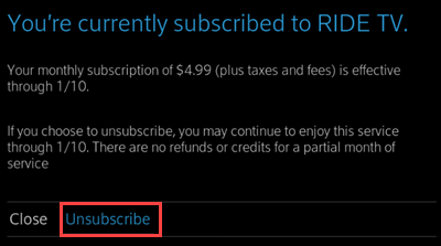 image of subscribe selected