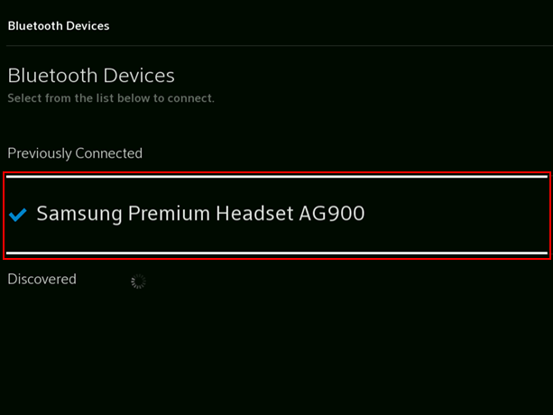 Image of device name in Bluetooth settings